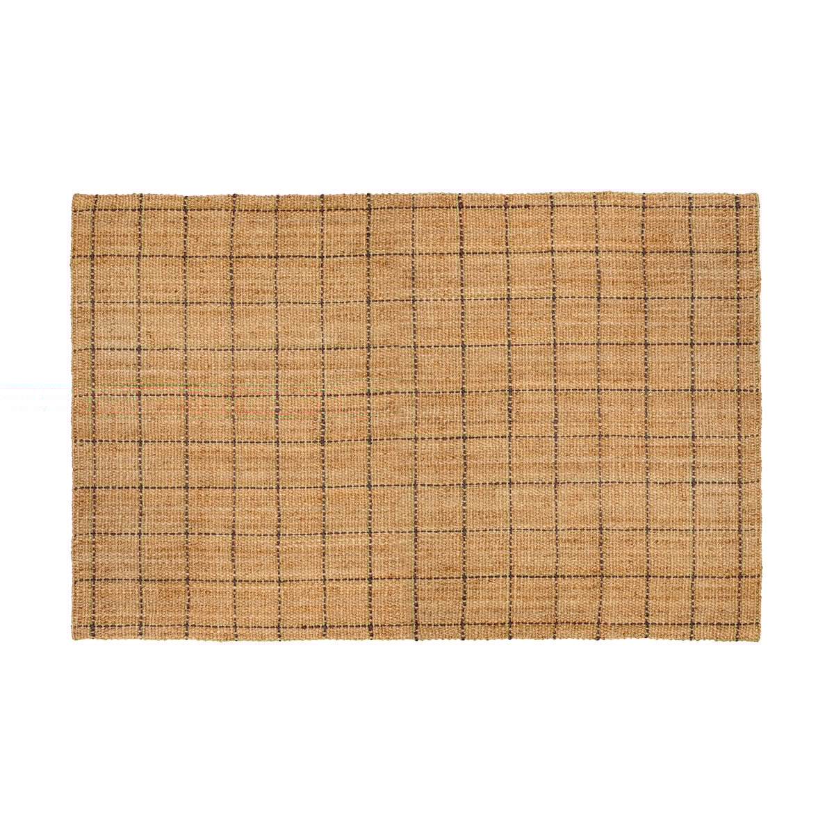 Dixie Tapis en jute à carreaux Freja 190x290 cm Natural-dark grey