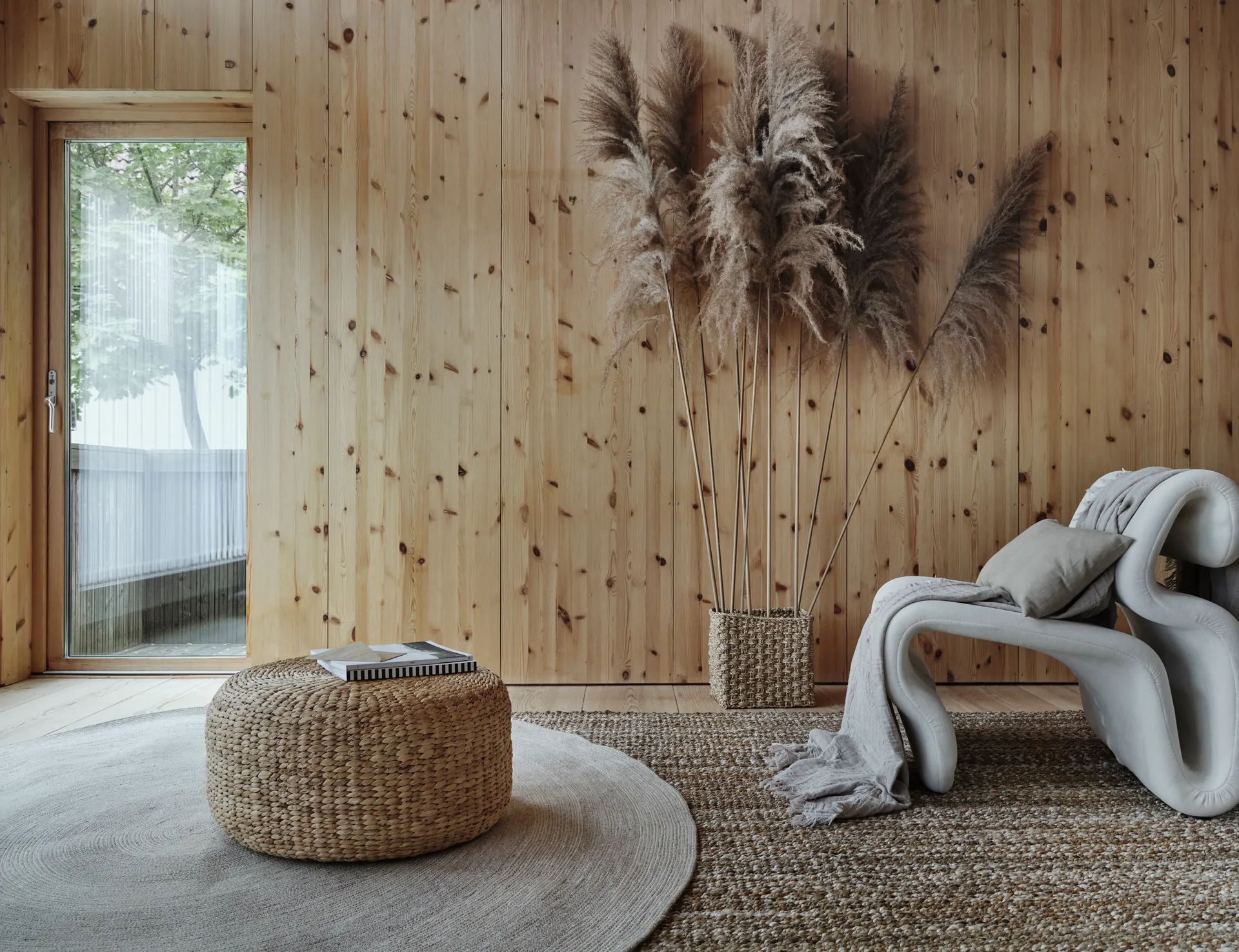 Tapis en jute Ella Ø150 cm, Blanc-nature Dixie