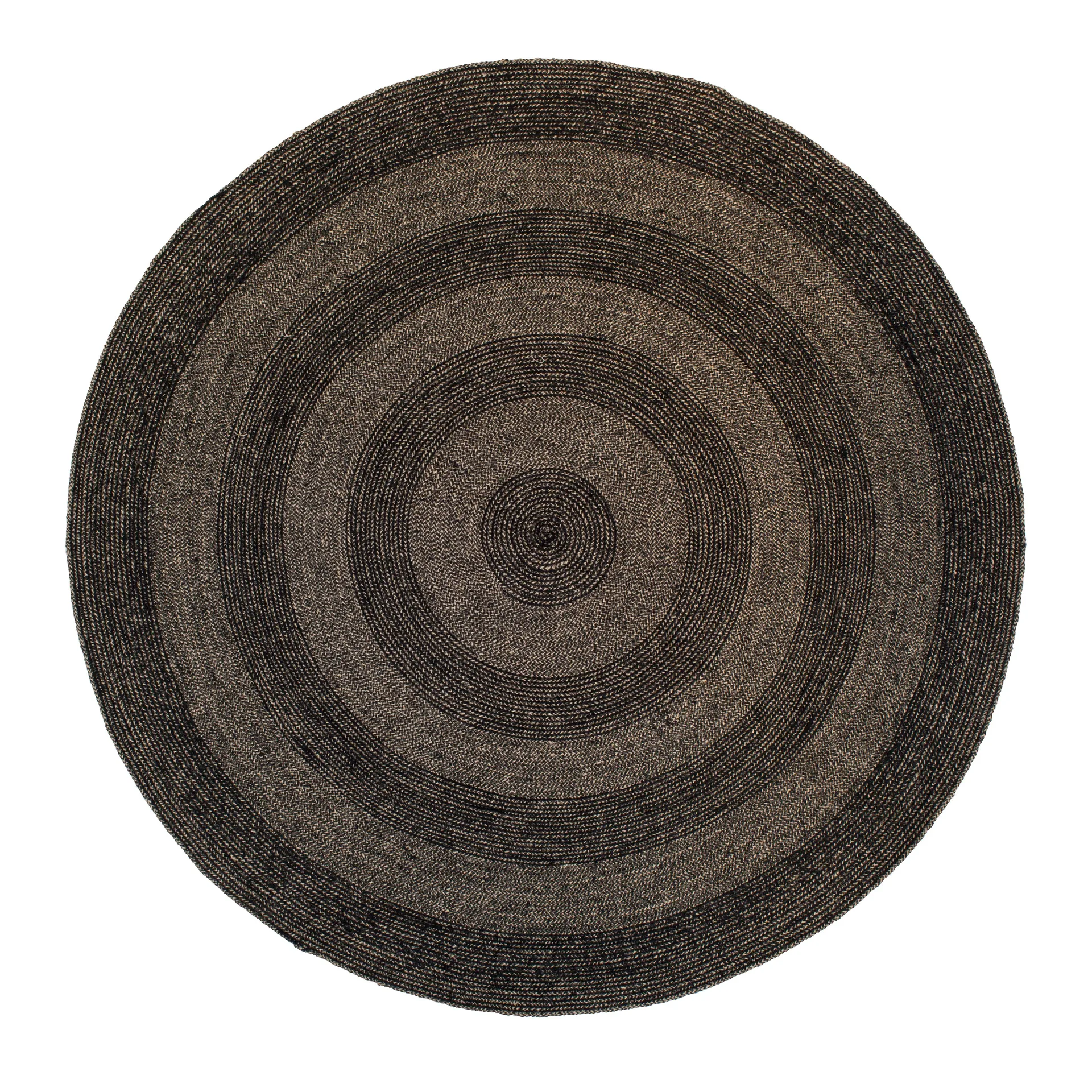 Tapis en jute Ella Ø150 cm, Noir-nature Dixie