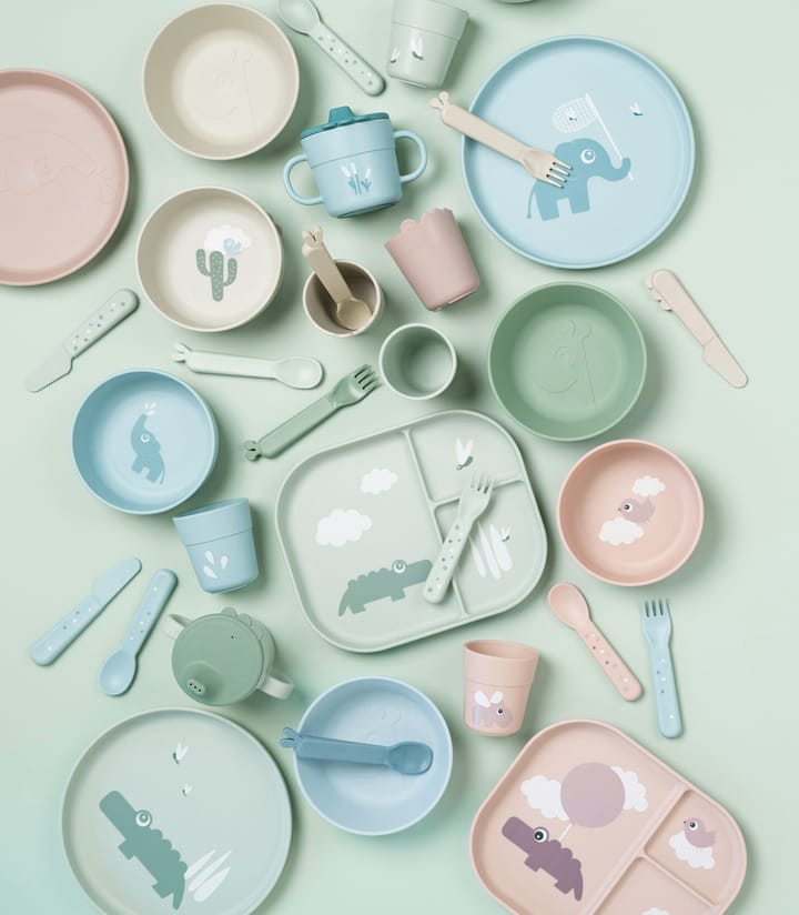 Assiette pour enfants Croco foodie 18x22 cm, Vert Done by deer