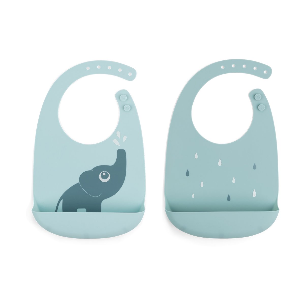 Done by deer Bavoir Elphee, lot de 2 Bleu | Design Scandinave | Autres ustensiles de cuisine | Bleu
