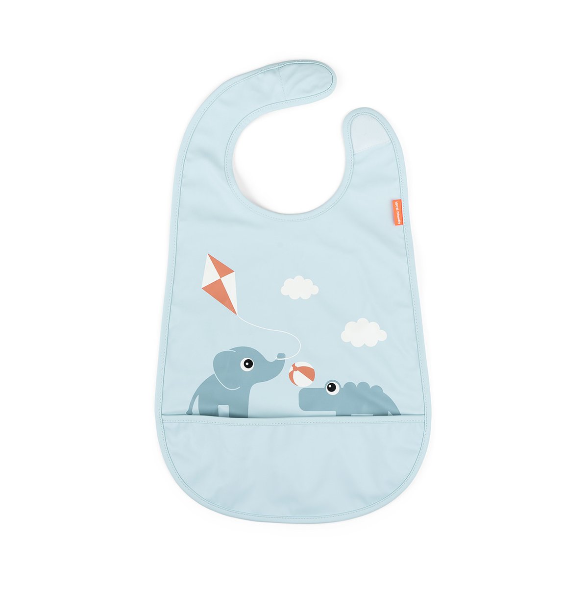 Done by deer Bavoir Playground avec velcro Bleu | Design Scandinave | Autres ustensiles de cuisine | Bleu
