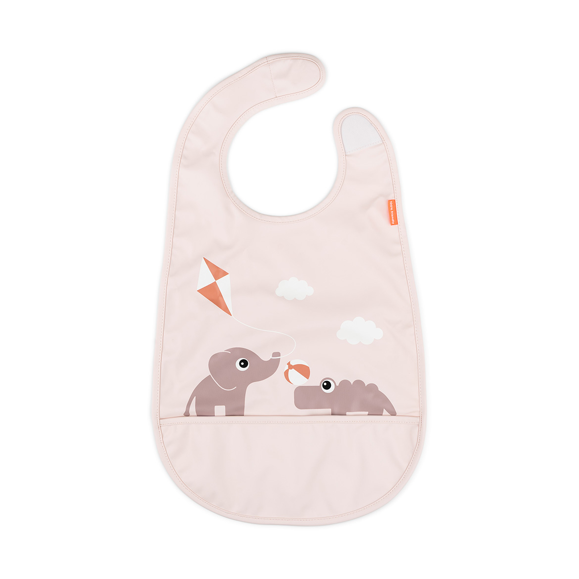 Done by deer Bavoir Playground avec velcro Poudre | Design Scandinave | Autres ustensiles de cuisine | Beige