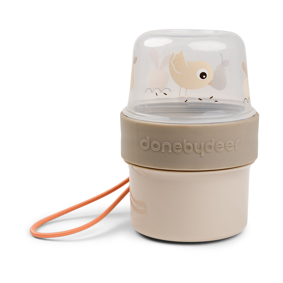 Done by deer Gobelet Birdee To go 2-en-1 S Sable | Design Scandinave | Boîtes à lunch | Beige