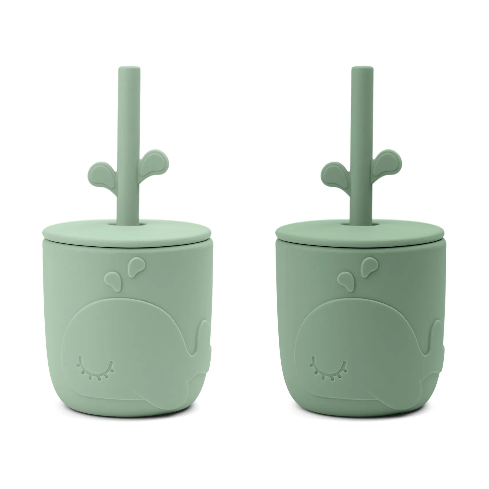 Mug Wally avec paille peekaboo, lot de 2, Vert Done by deer