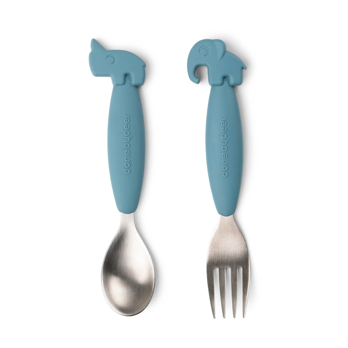 Done by deer Set de couverts Easy-grip Deer Friends 2 pièces Bleu