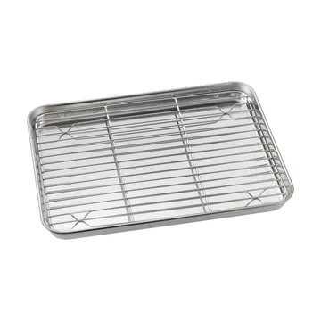 Bac gastro Gili - Acier inoxydable avec grille, 31,5x24,5 cm - Dorre