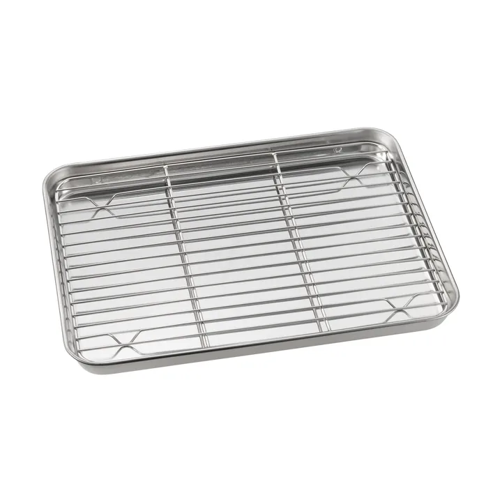 Bac gastro Gili - Acier inoxydable avec grille, 31,5x24,5 cm - Dorre
