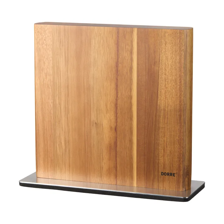 Bloc magnétique à couteaux Kira - Acier inoxydable-bois d’acacia FSC - Dorre