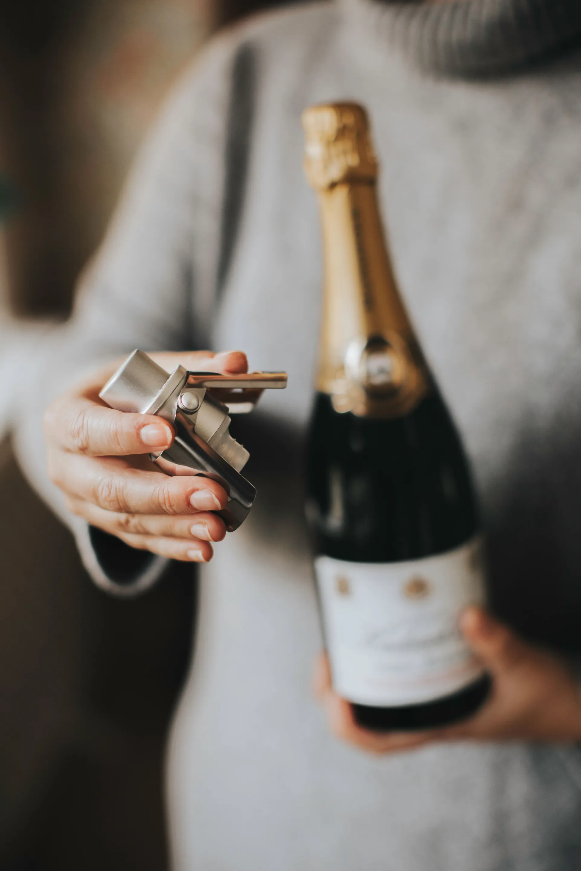 Bouchon à champagne Pump it, Argenté Dorre