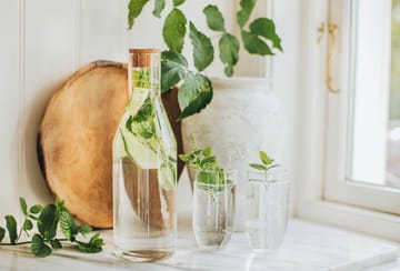 Carafe en verre Sunnanö avec couvercle en liège 1 litre - Verre-liège - Dorre