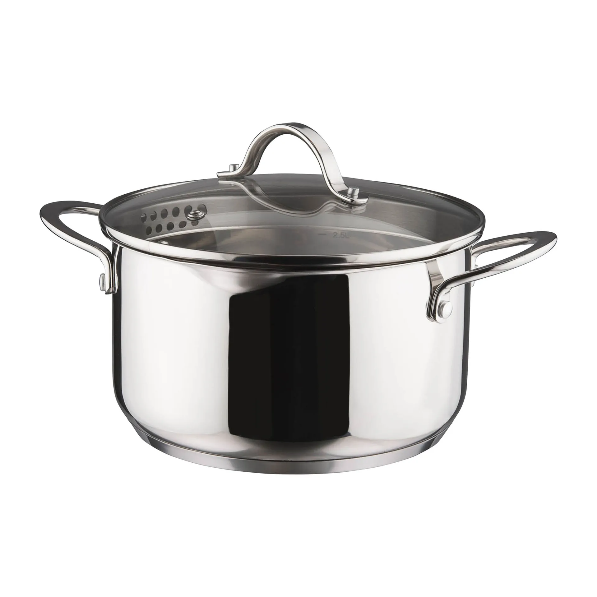 Cocotte avec couvercle en verre Kosmo 22 cm 3 L, Acier inoxydable Dorre