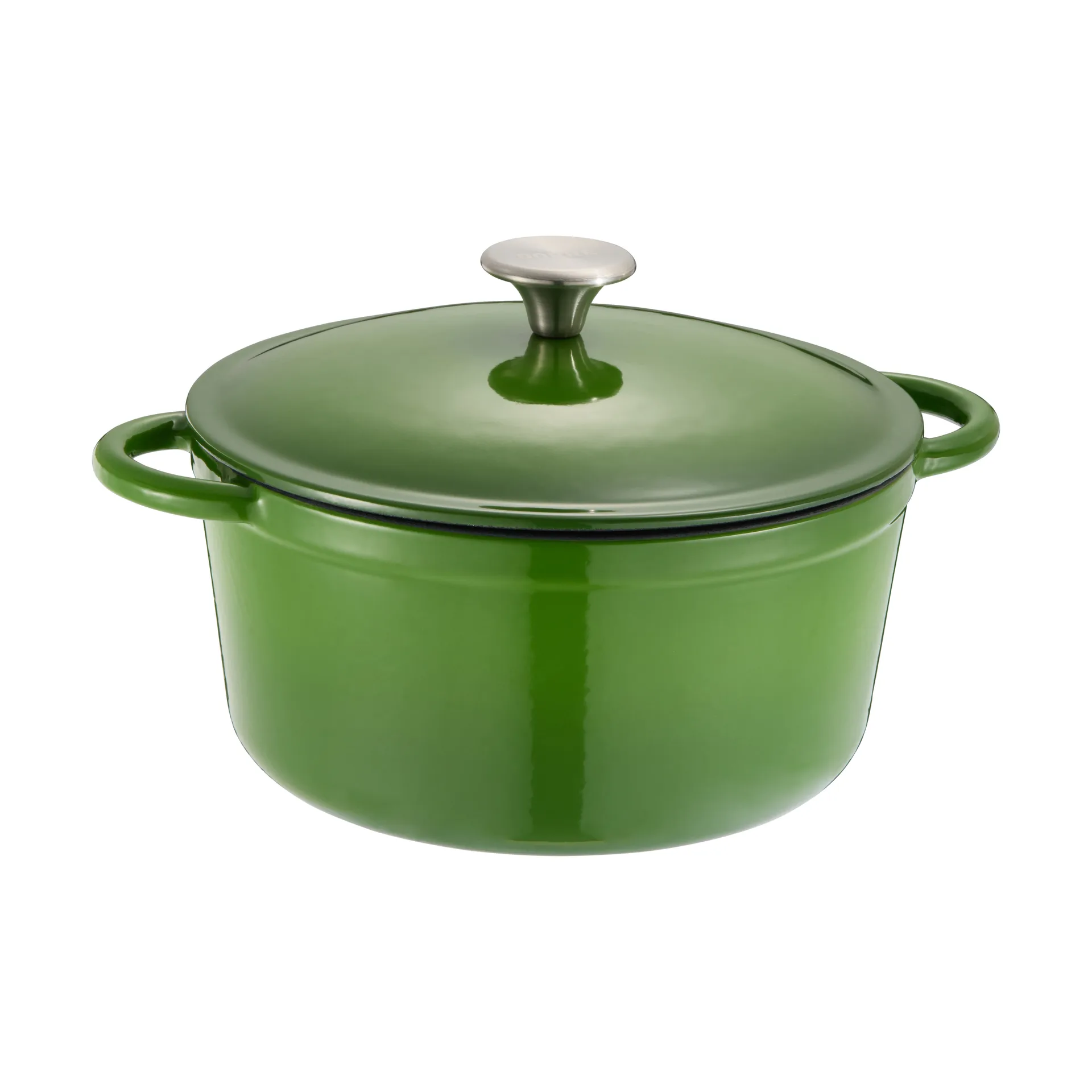 Cocotte ronde en fonte Gretl avec bouton en acier inoxydable 4 L, Vert Dorre