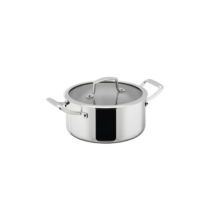 Cocotte Trivence - Acier inoxydable, couvercle en verre, 3 L - Dorre