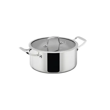 Cocotte Trivence - Acier inoxydable, couvercle en verre, 5 L - Dorre