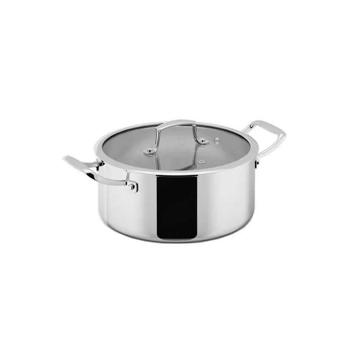 Cocotte Trivence - Acier inoxydable, couvercle en verre, 5 L - Dorre