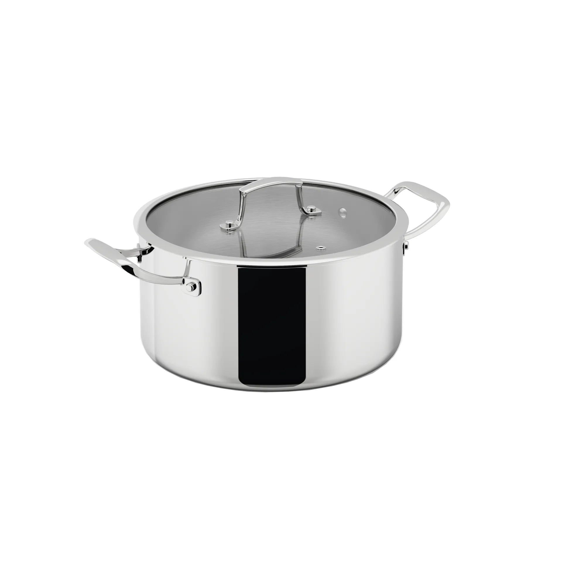 Cocotte Trivence, Acier inoxydable, couvercle en verre, 7 L Dorre