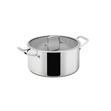 Cocotte Trivence - Acier inoxydable, couvercle en verre, 7 L - Dorre