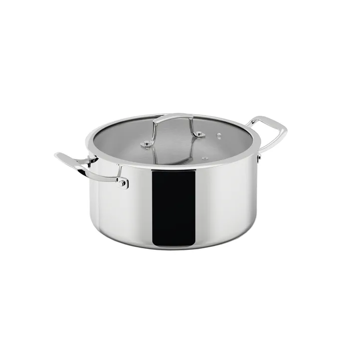Cocotte Trivence - Acier inoxydable, couvercle en verre, 7 L - Dorre