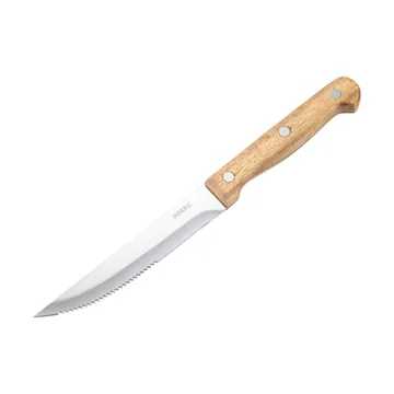 Couteau à steak BBQ - Acier inoxydable, lot de 6, boîte en bois d’acacia, 22,5x2 cm - Dorre