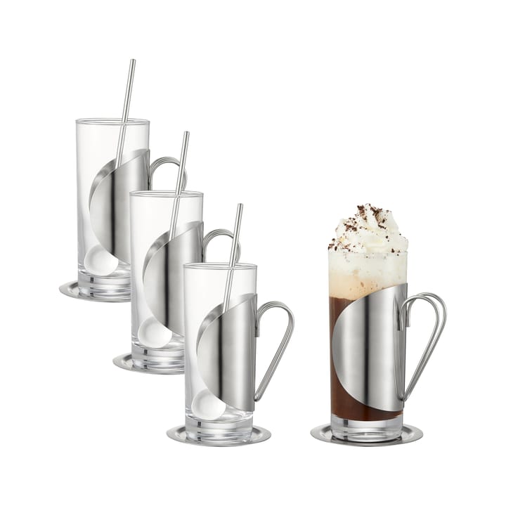 Darry irish coffee set 12 Pièces - Verre-acier inoxydable - Dorre