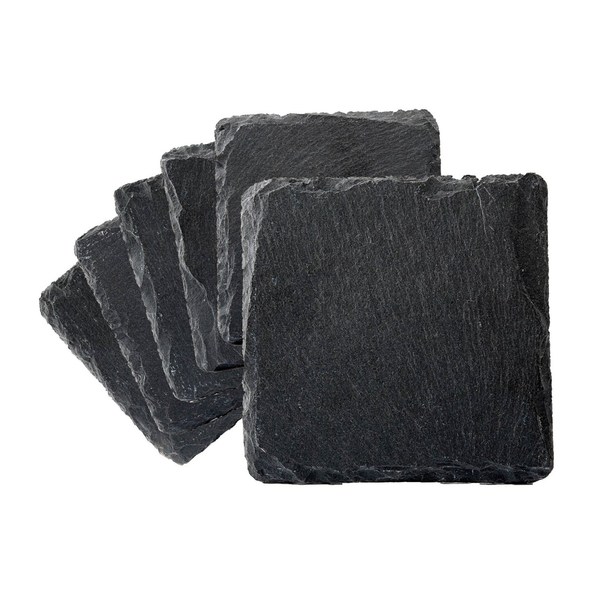 Dorre Dessous de verre Skiffer Lot de 6 Noir | Design Scandinave | Dessous de verre | Noir