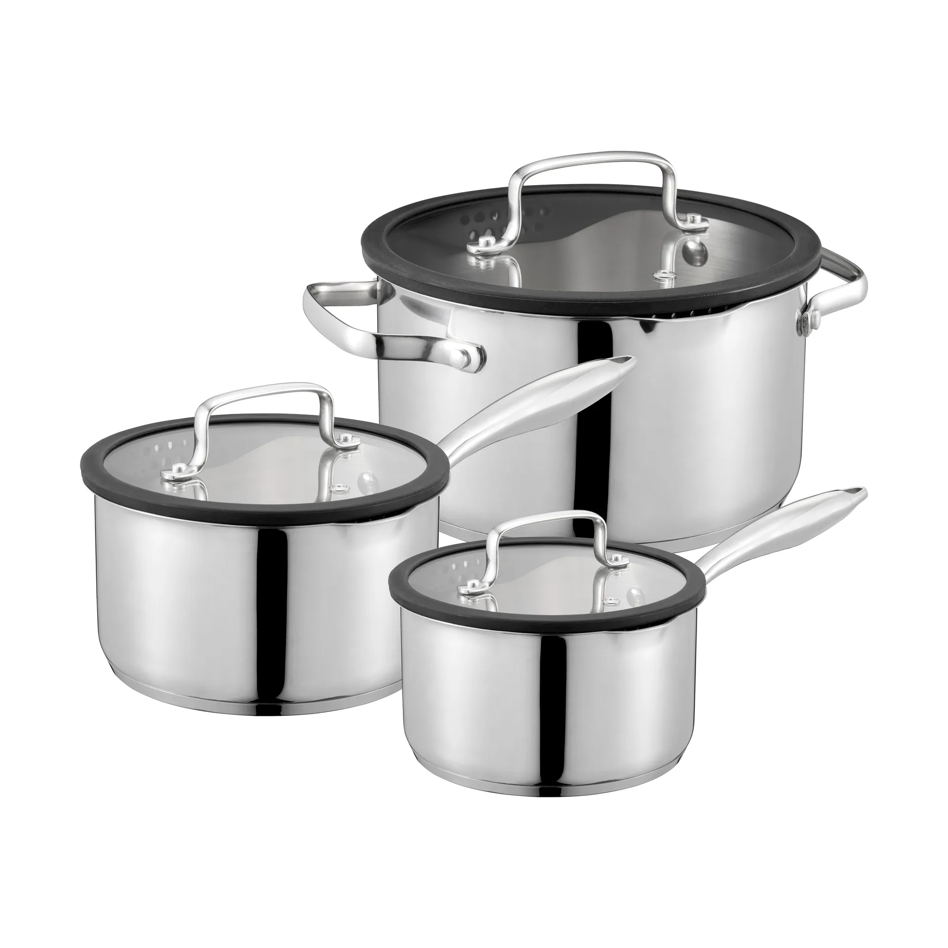 Ensemble de casseroles Karla 3 pièces, Silver Dorre