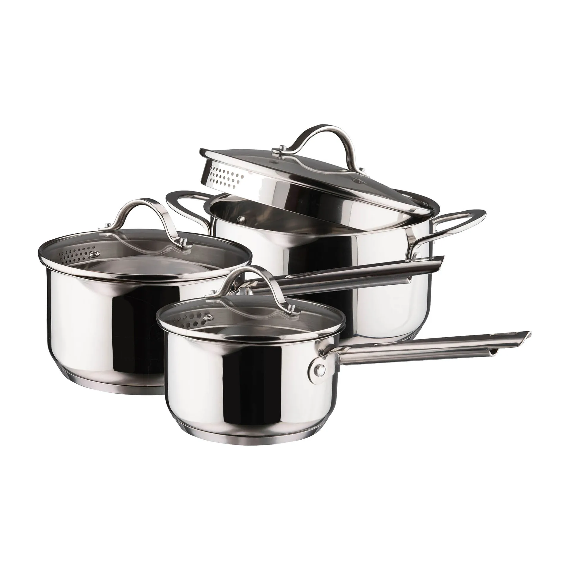 Ensemble de casseroles Kosmo 3 Pièces, Acier inoxydable Dorre