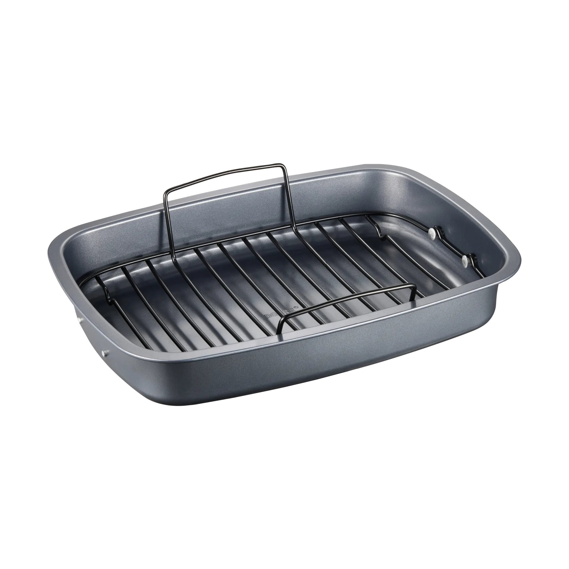 Grand plat à rôtir Karabo avec grille 45,5 cm, Acier carbone Dorre