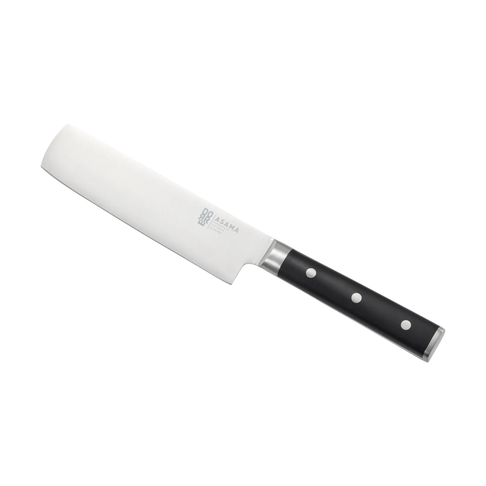 Hacheur à légumes Nakiri Asama, Acier inoxydable, noir, 31 cm Dorre