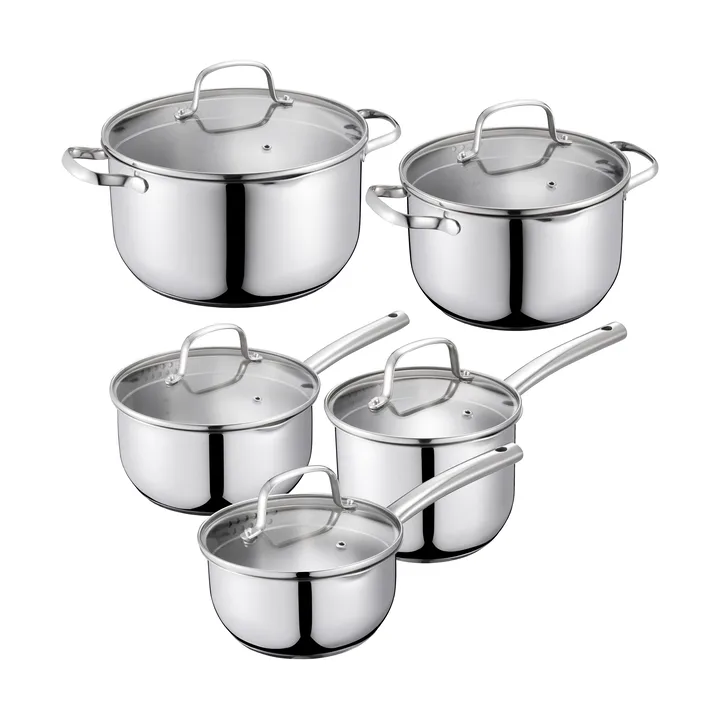 Kerri set de casseroles - Acier inoxydable, 10 pièces - Dorre