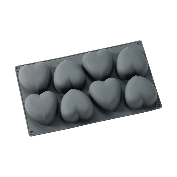 Moule à gâteau Beck - Gris, cœur, silicone, 8 pcs - Dorre