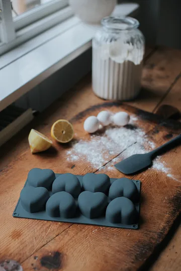 Moule à gâteau Beck - Gris, cœur, silicone, 8 pcs - Dorre