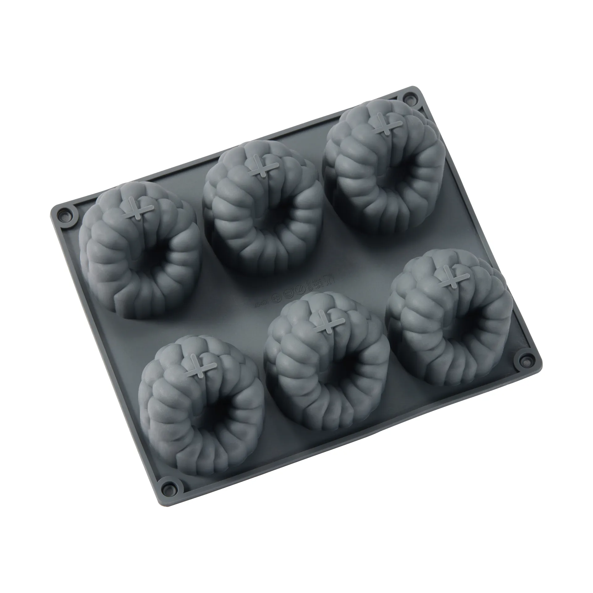 Moule à gâteau Beck, Gris, framboise, silicone, 6 pcs Dorre