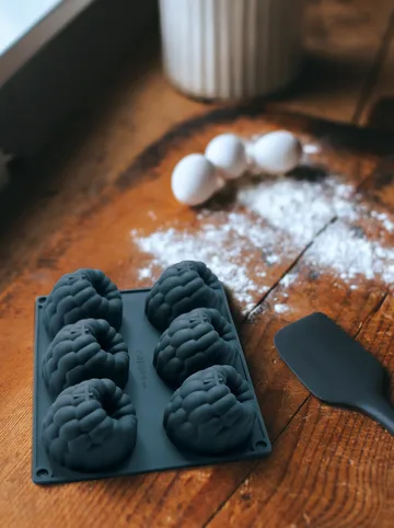 Moule à gâteau Beck - Gris, framboise, silicone, 6 pcs - Dorre