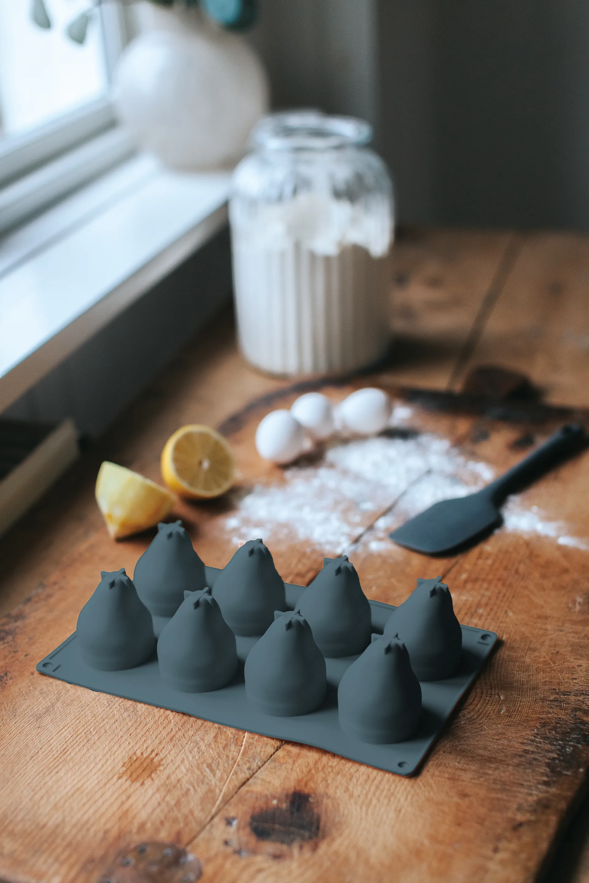 Moule à gâteau Beck, Gris, poire, silicone, 8 pcs Dorre