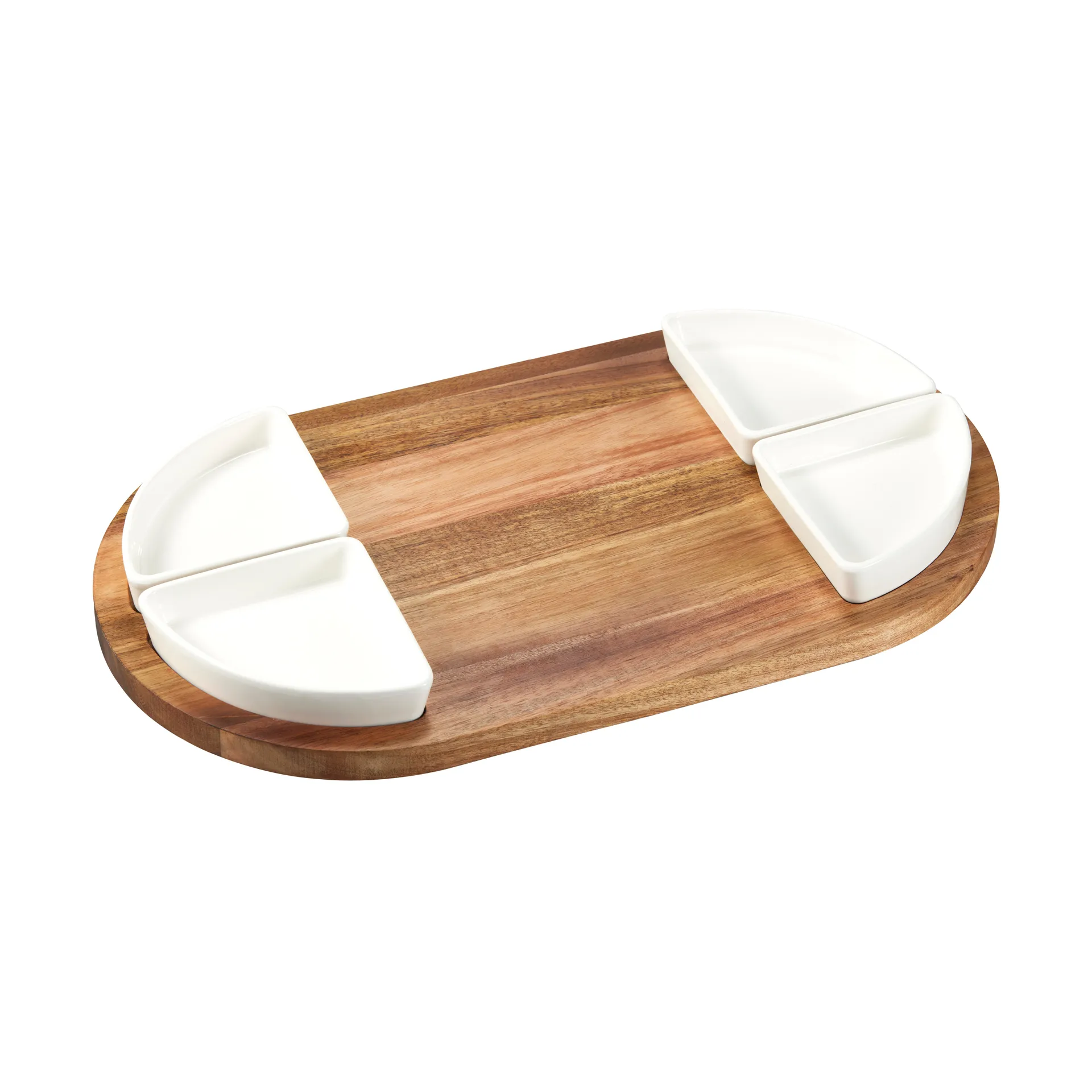 Plateau de service Sevyn + bol 5 pièces, Porcelaine blanche d'Acacia Dorre