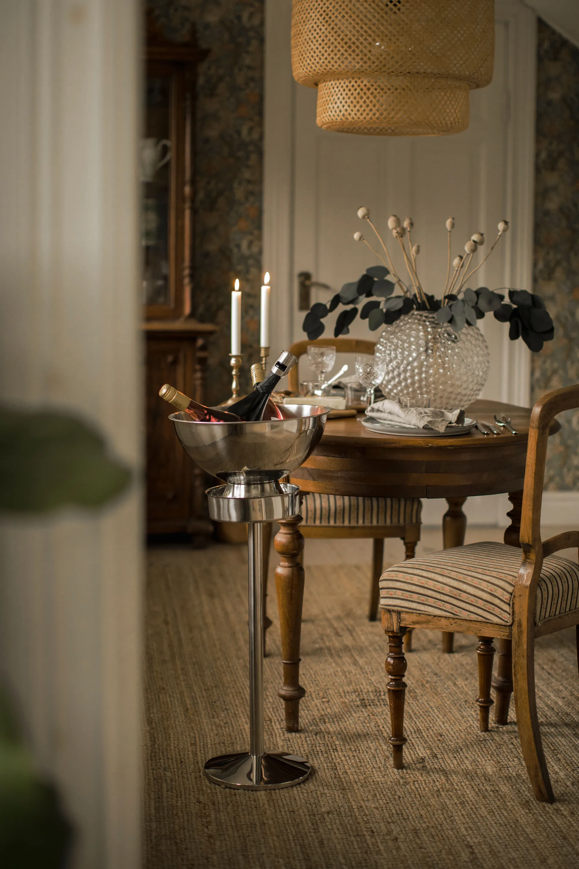 Porte-seau à champagnet et vin Butler 65 cm, Acier inoxydable Dorre