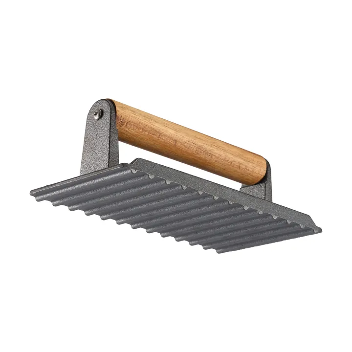 Presse-grill/Poids de cuisson Griffin - Fonte, manche en bois, 20×10 cm - Dorre
