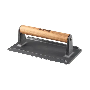Presse-grill/Poids de cuisson Griffin - Fonte, manche en bois, 20×10 cm - Dorre