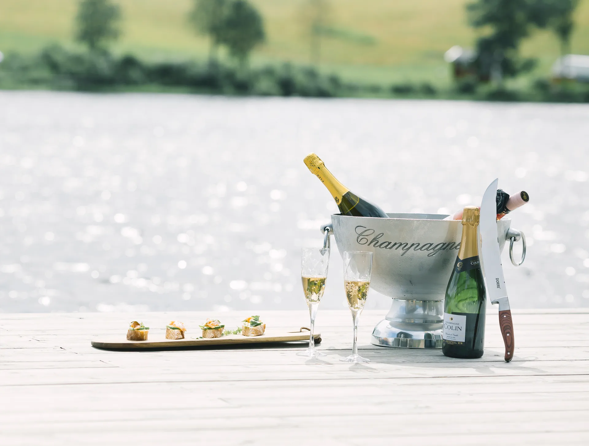 Sabre à champagne Salut 42 cm, Acier inoxydable Dorre