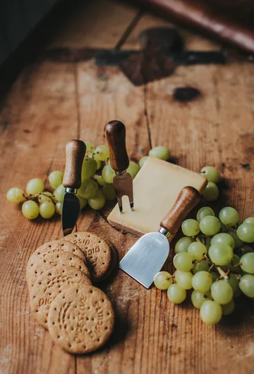 Set de couteaux à fromage Olva - Bois d’acacia, acier inoxydable, 3 pièces, 13 cm - Dorre
