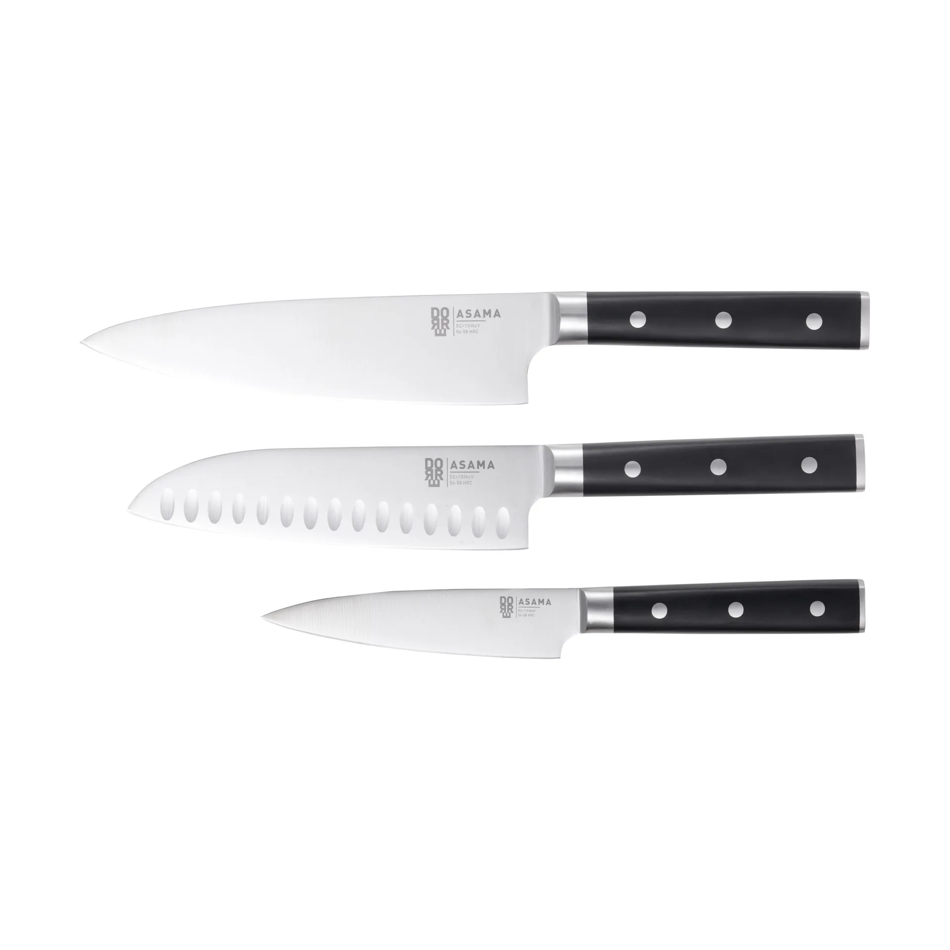 Set de couteaux Asama, Acier inoxydable, 3 pièces Dorre