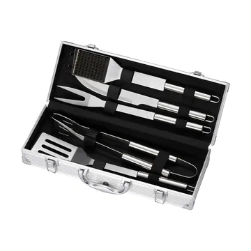 Set de grill BBQ - Acier inoxydable, 5 pièces, coffret cadeau - Dorre