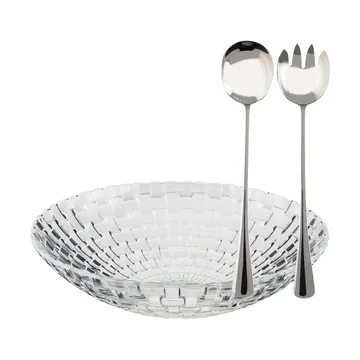 Set de saladiers Glitter - Verre-acier inoxydable, 3 pièces - Dorre