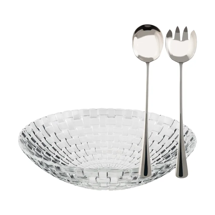 Set de saladiers Glitter - Verre-acier inoxydable, 3 pièces - Dorre
