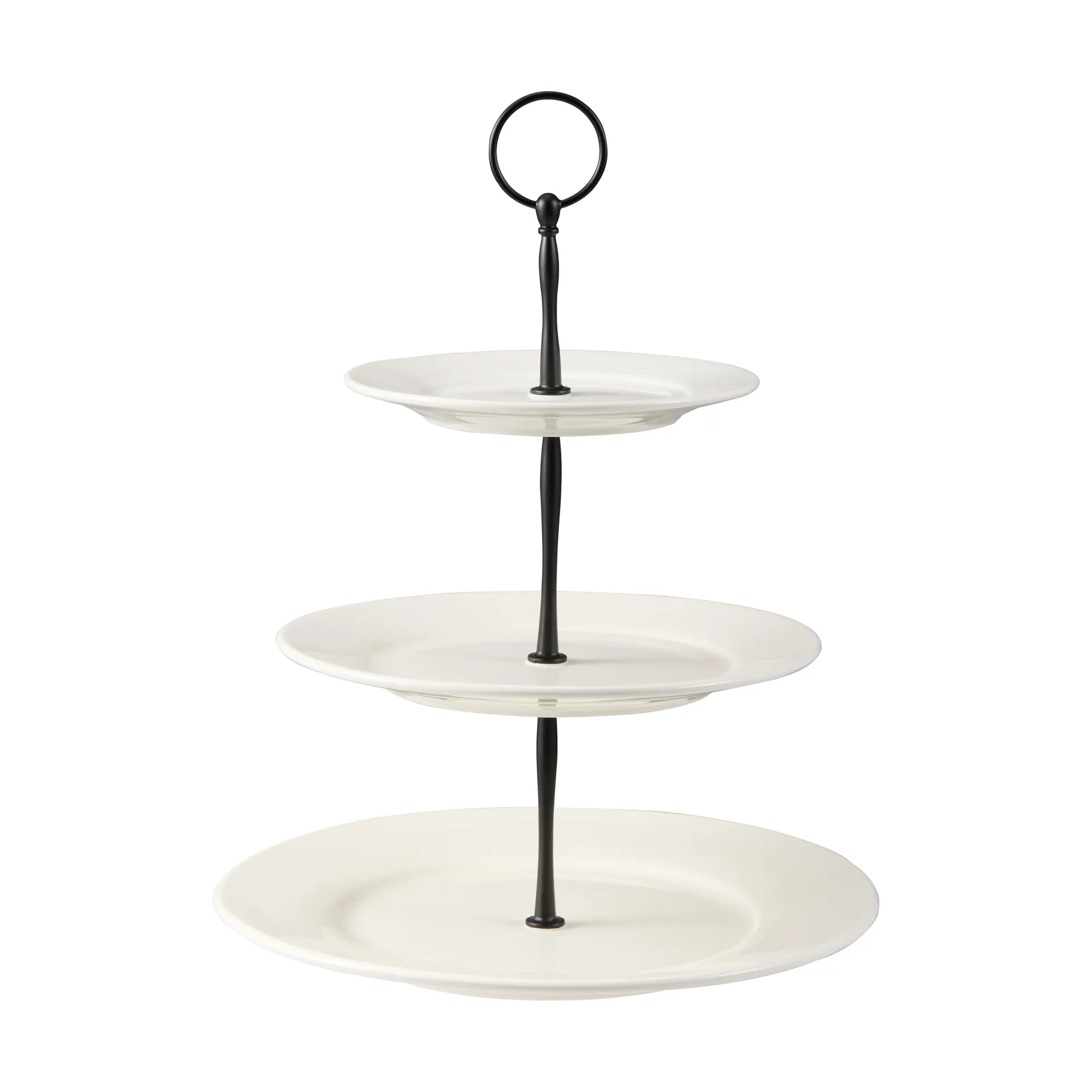 Support à gâteau Kafi 3, niveaux en porcelaine, Blanc Dorre