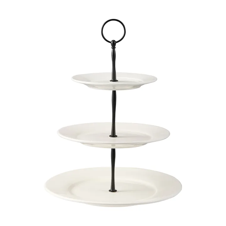Support à gâteau Kafi 3, niveaux en porcelaine - Blanc - Dorre