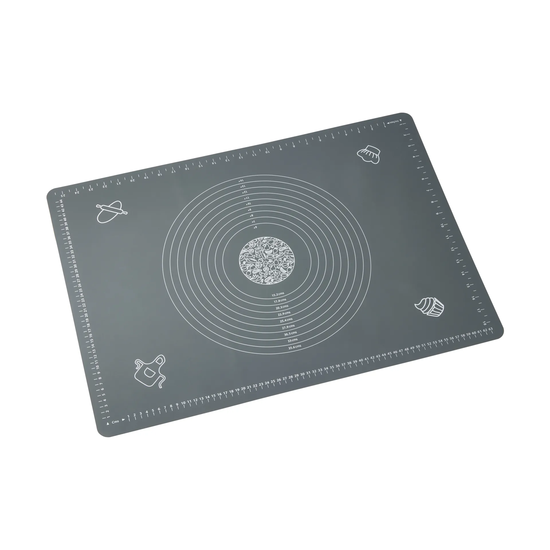 Tapis de cuisson Cookie, Gris, XL, silicone, 50x70 cm Dorre