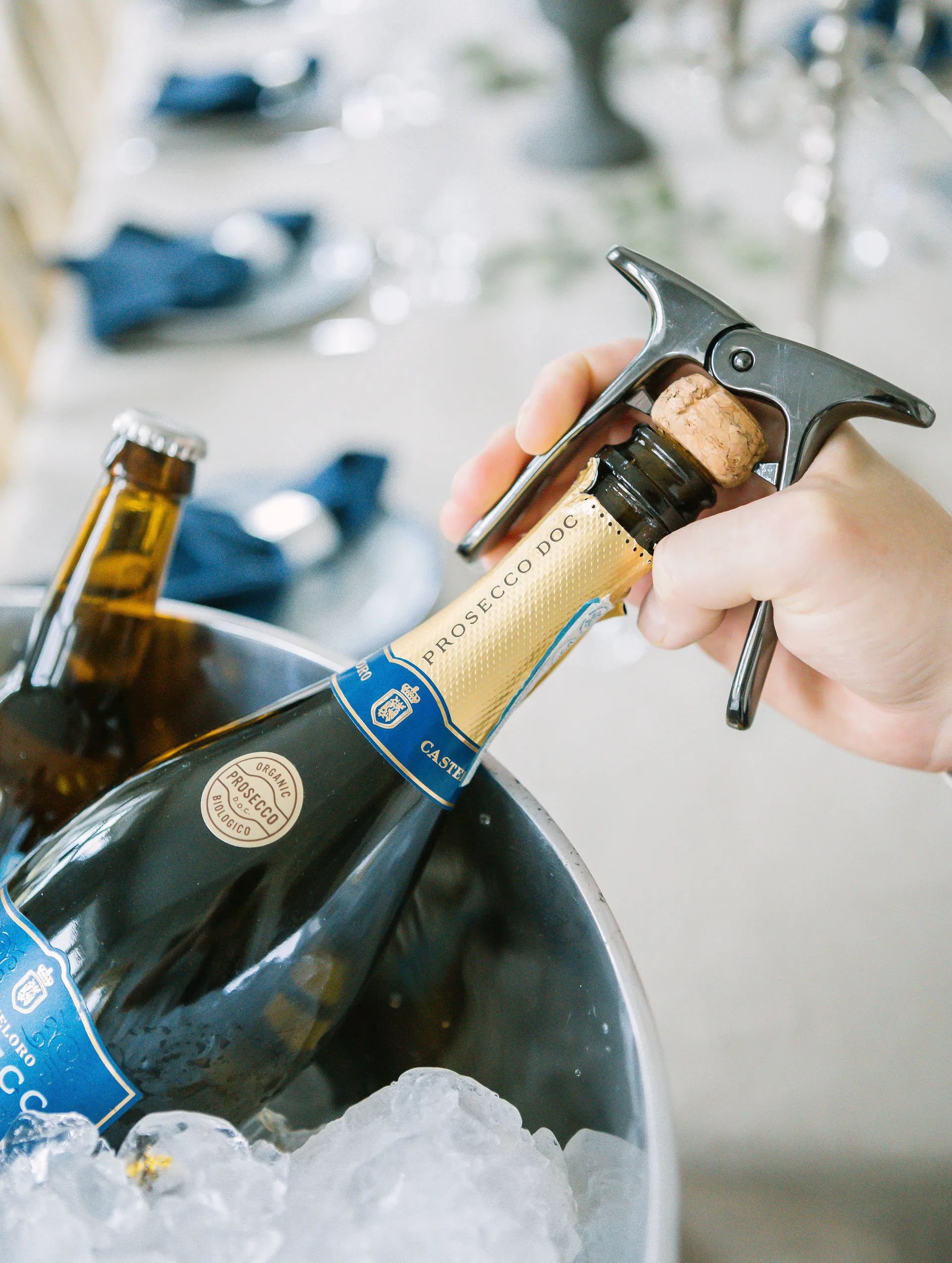 Tire-bouchon pour bouteilles de champagne Carla, Gris Dorre